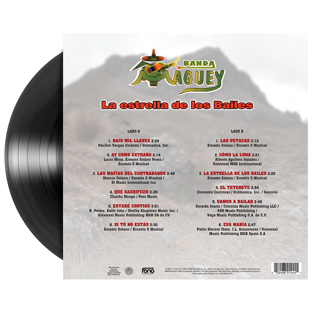 Banda Maguey - La Estrella De Los Bailes 1LP Vinyl Back