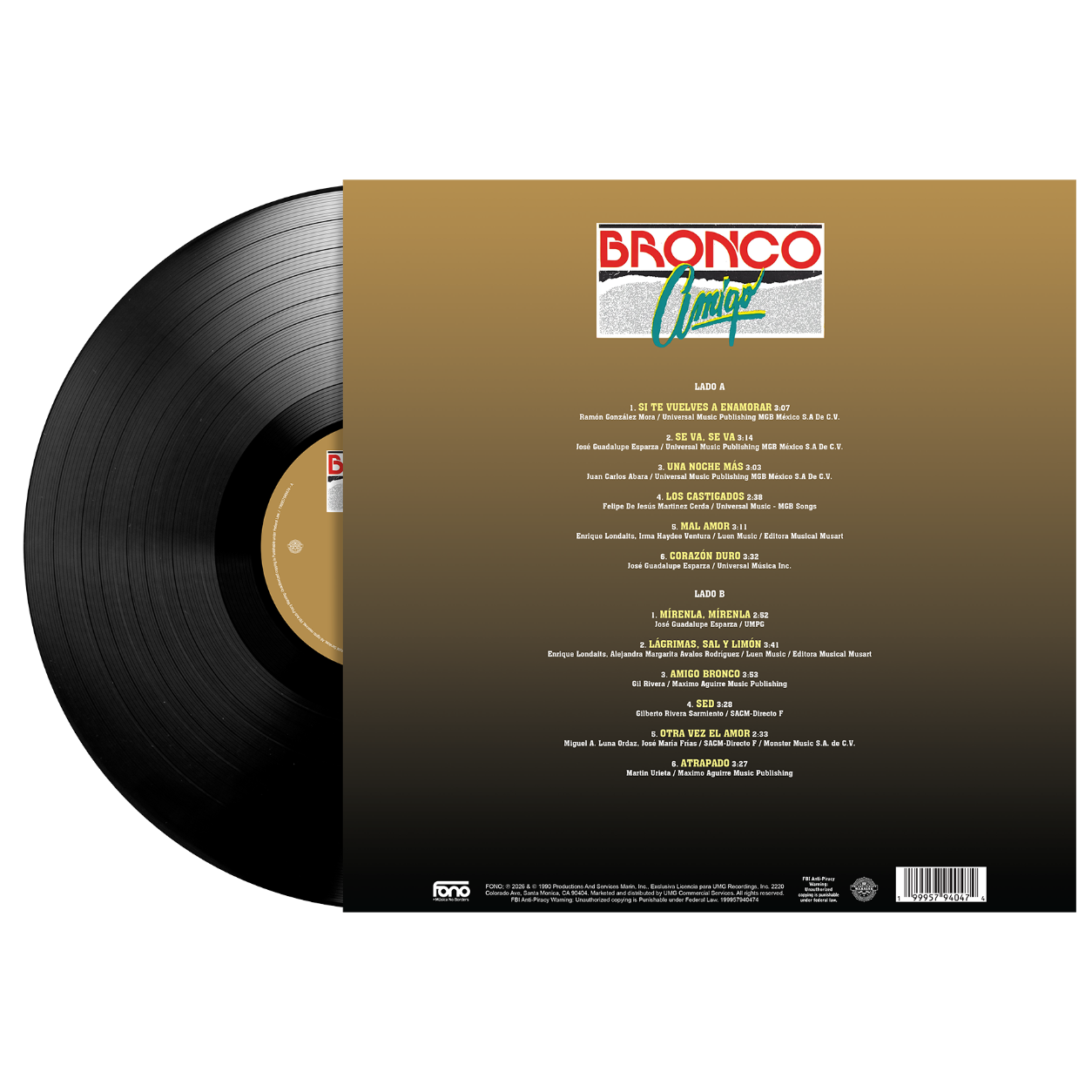 Bronco - Bronco Amigo 1LP Vinyl back