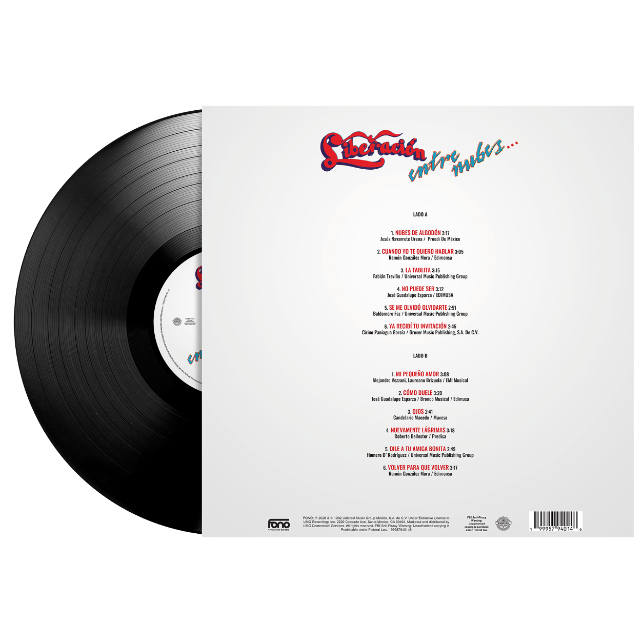 Liberación - Entre Nubes 1LP Vinyl back