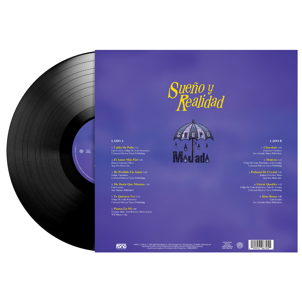 Grupo Mojado - Sueño Y Realidad 1LP Vinyl back
