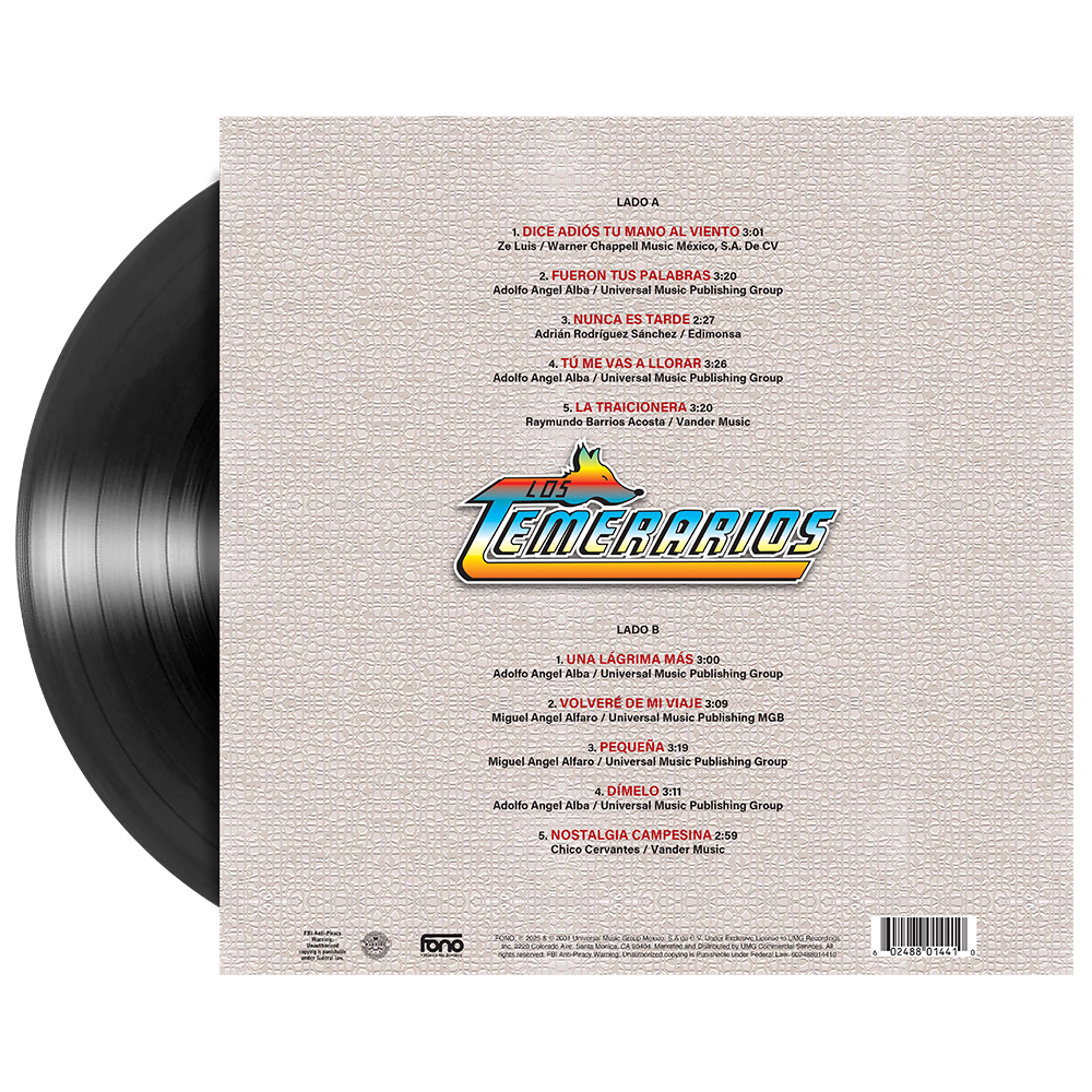 Los Temerarios - Pequeña 1LP Vinyl Back