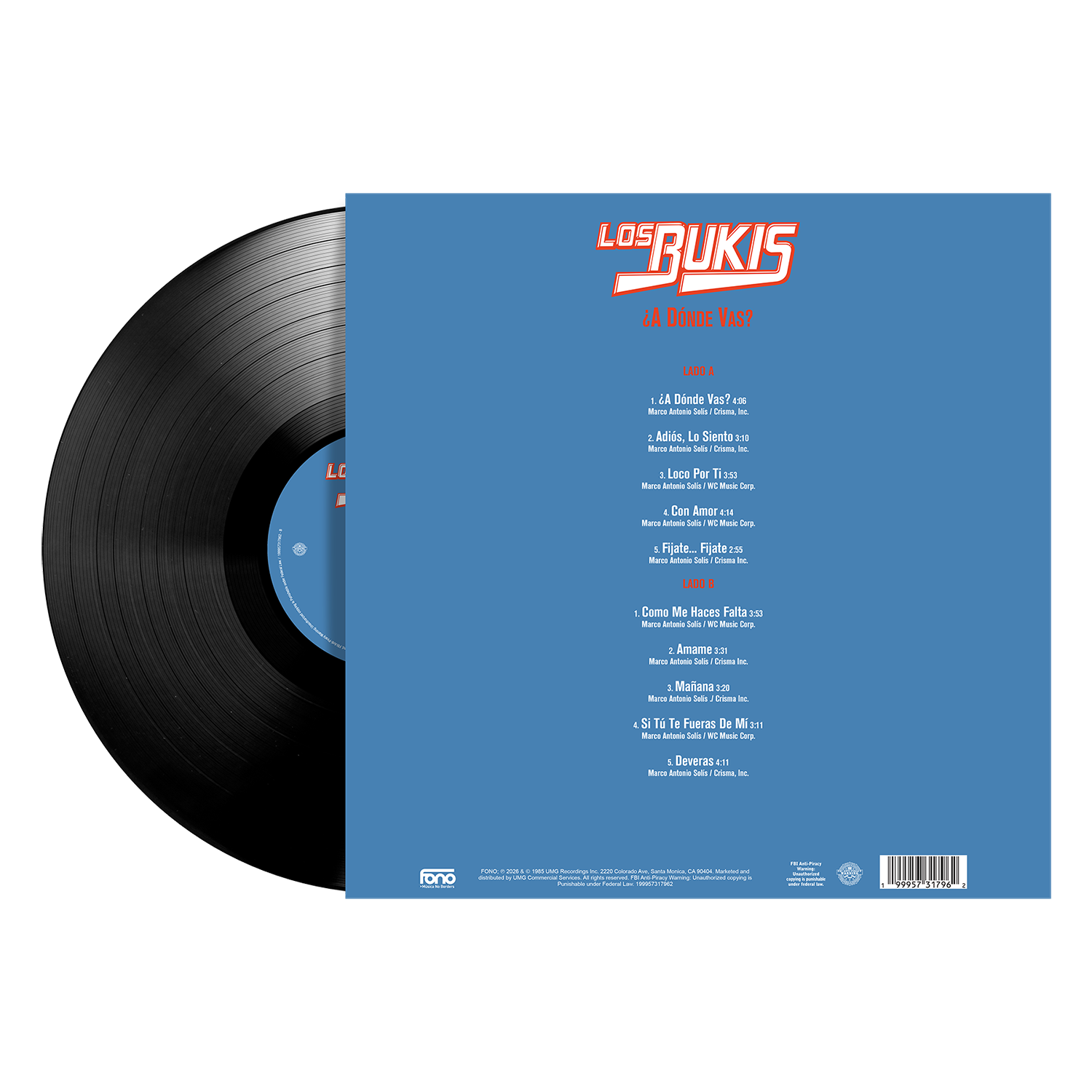 Los Bukis - ¿A Dónde Vas? 1LP Vinyl Back