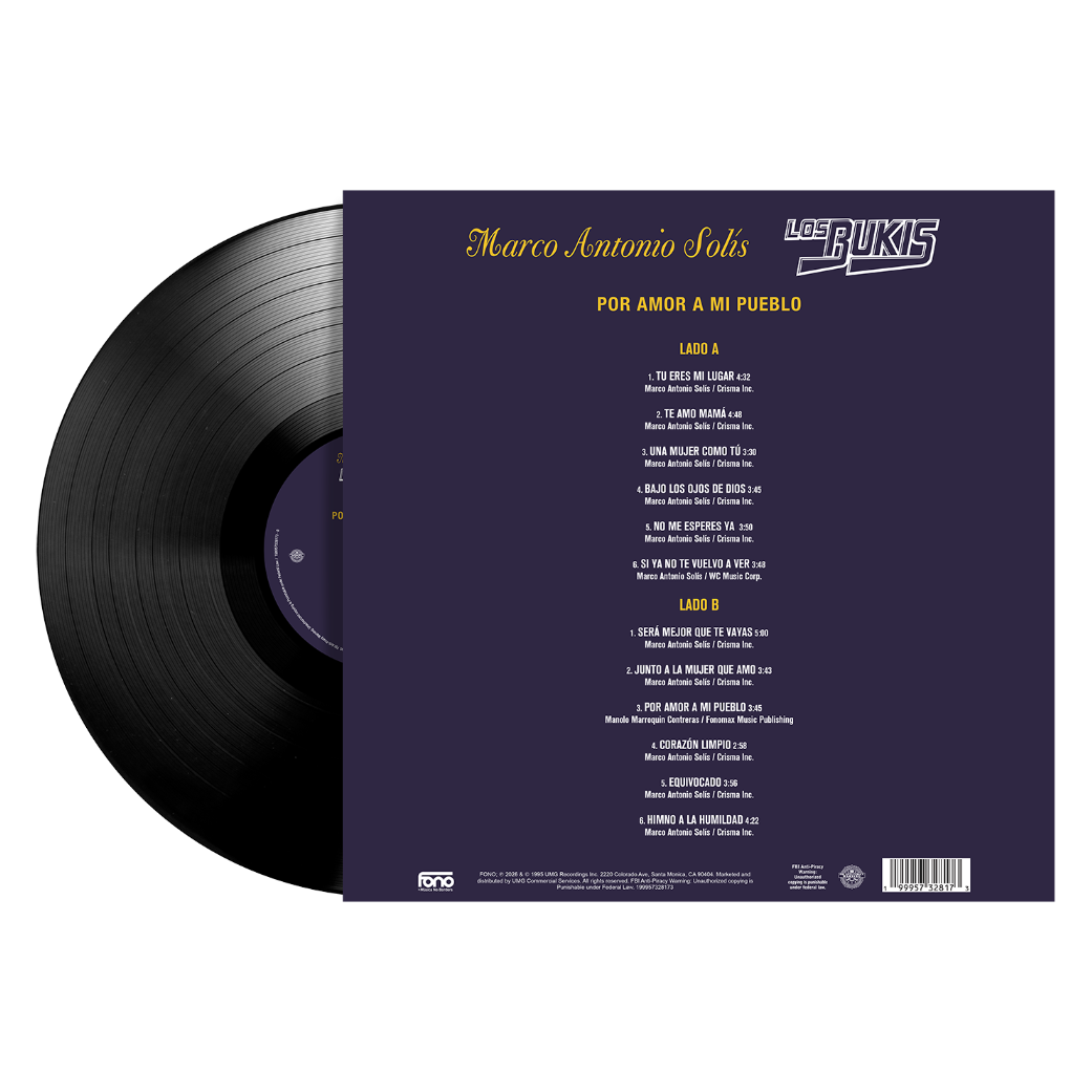 Los Bukis -  Por Amor A Mi Pueblo 1LP Vinyl Back